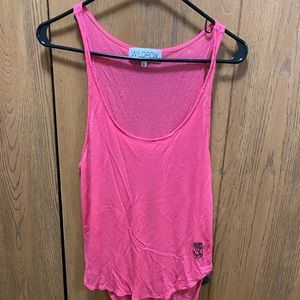 Wildfox Hot pink sheer tank top size small